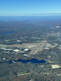 an aerial view of an airport