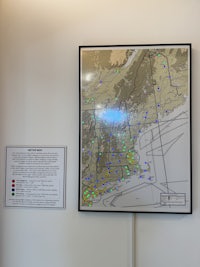 a map of san francisco airport hangs on the wall